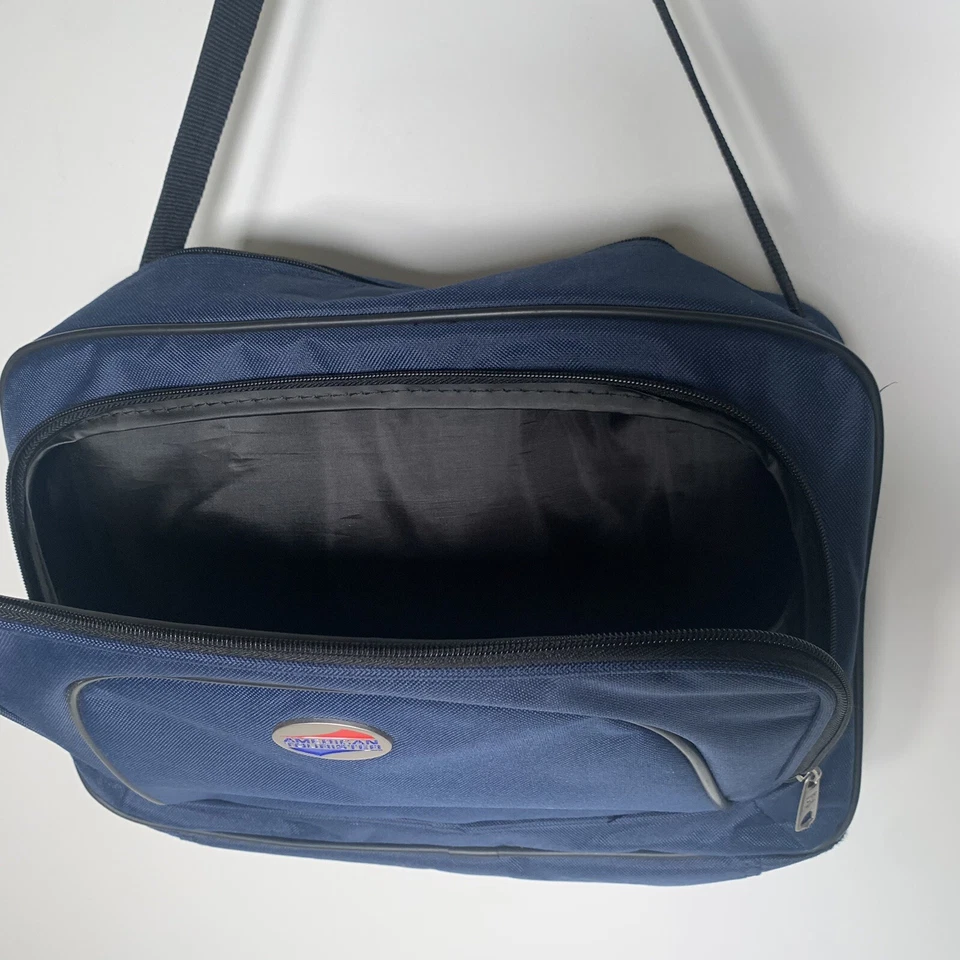 American Tourister Navy Blue Shoulder Bag Lightweight Carry-On Computer - Image 4 of 4