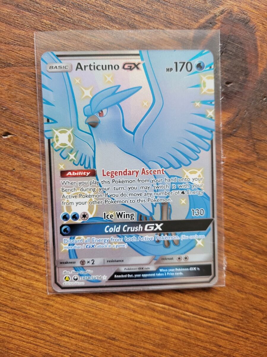 Articuno GX Full Art Shiny Holo Hidden Fates Pokemon Card SV54/SV94