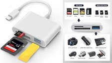 Lector de tarjetas SD USB C para iPhone 15, 16, iPad y Mac. Adaptador de tarjeta