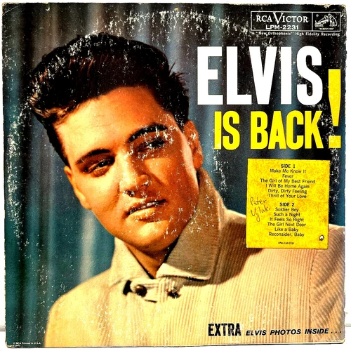 Elvis Presley Elvis Is Back 1960 Vinyl RCA Records 1st Press Mono