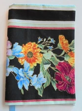FABRIC Paperback Book Cover Standard Paperback Book Mixed Flowers Border Print