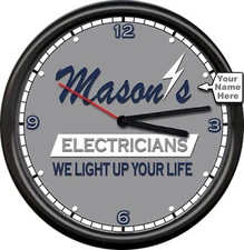 Electrician Electrical Tools Company Personalized Light Up Life Sign Wall Clock