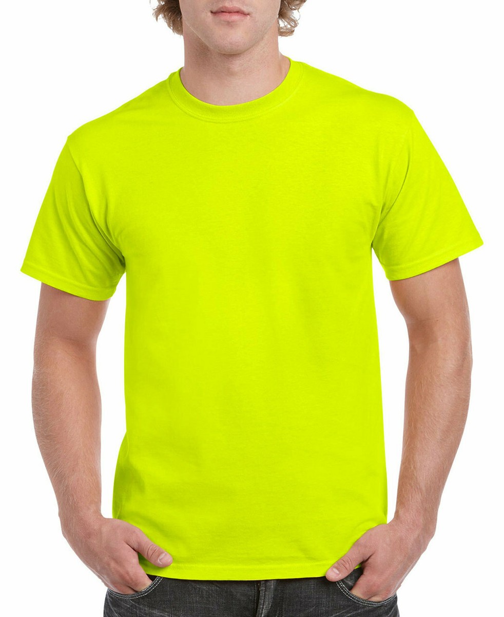 Lime Green Construction Green Shirts Safety Green T Shirt,Gildan Neon Color  ,Fluorescent Shirt, image size:982x1200