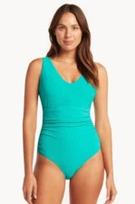 Sea Level Swim Spinnaker One Piece Swimsuit Sz 6 Fits Up To D/DD NEW Aqua