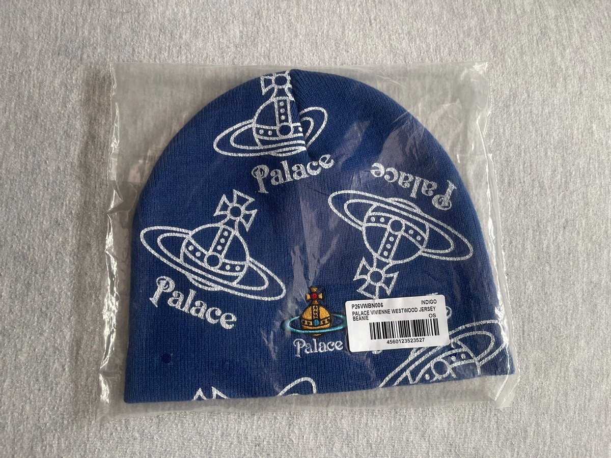 PALACE VIVIENNE WESTWOOD JERSEY BEANIE BLUE Brand New In Hand