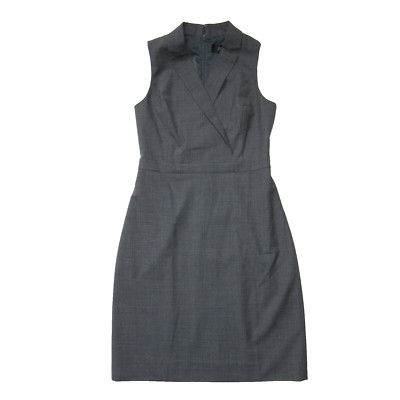 NWT J.Crew Tuxedo Sheath in Heather Coal V-Neck Sleeveless Stretch Wool Dress 6