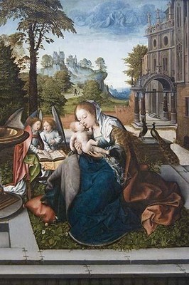 Virgin & Child with Angels Bernaert Van Oerly Poster Print
