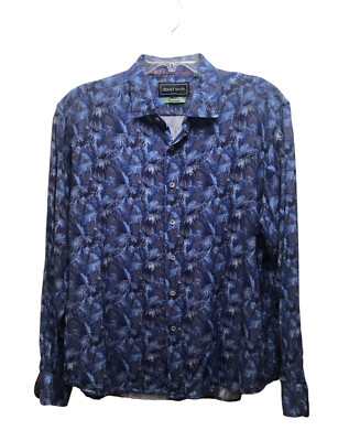 DAVID SMITH Australia Mens Button Up Shirt Palm Print Flip Cuff