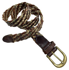Vintage Woven Belt Ladies S/M Leather and Fabric