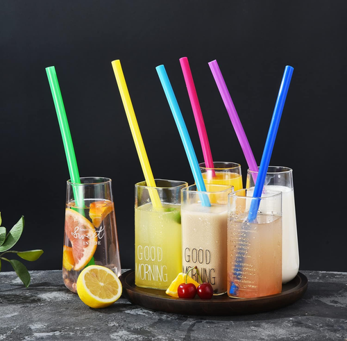 Reusable Silicone Smoothie Straws, 12” Extra Long Flexible Half Gallon Replaceme - Picture 5 of 12