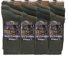 12 6 Pairs Mens Army Military Style Combat Swat Boot Chunky Hiking Socks Thermal