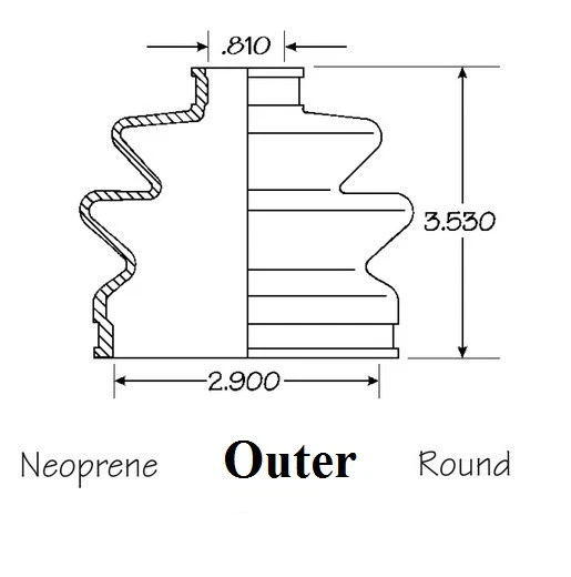 Front Inner & Outer CV Axle Boot Kit For Honda Civic 1973-1983 Boots - Image 3 of 4