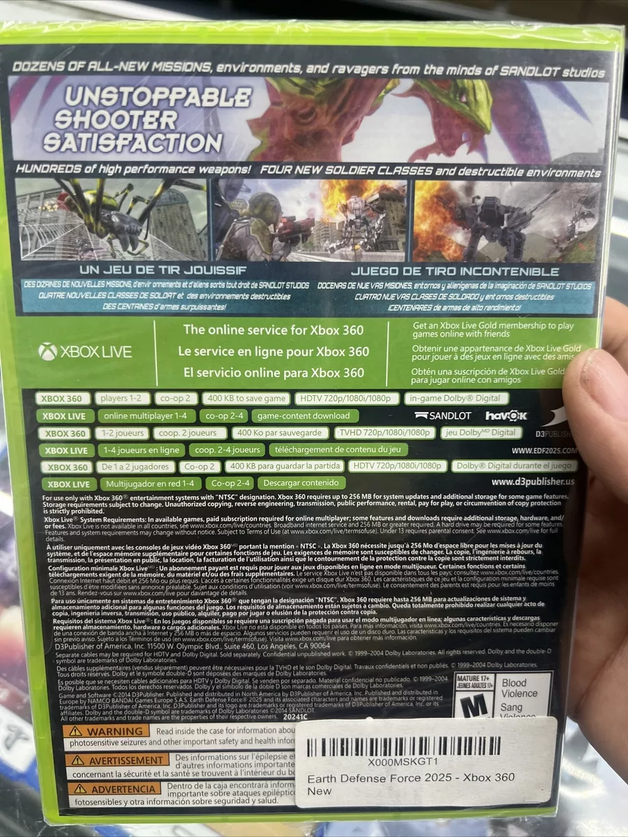 Jogo Xbox 360 Raro Earth Defense Force 2025 Usado Orginal - Power