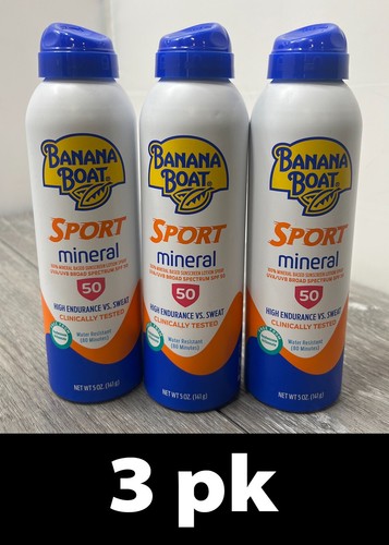 3pk Banana Boat SPORT SPF 50 Mineral Sunscreen 5 oz each Exp 12/25 - 第 1/9 張圖片