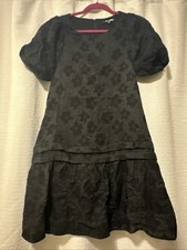 Madewell Black Short A Line Puff Sleeve Dress Size Medium
