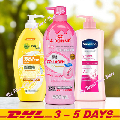 Vaseline Healthy Bright 300 + A Bonne Milk 500 + Garnier Bright Complete 400