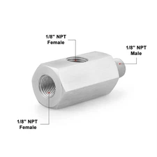 Oil Pressure Sensor Tee 1/8'NPT to Adapter Fitting Turbo Supply Feed Line Gauge