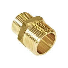 3/4 x 1/2" Brass Hexagon Reducing Nipple - PACK OF 10 - FREE Next-Day Delivery