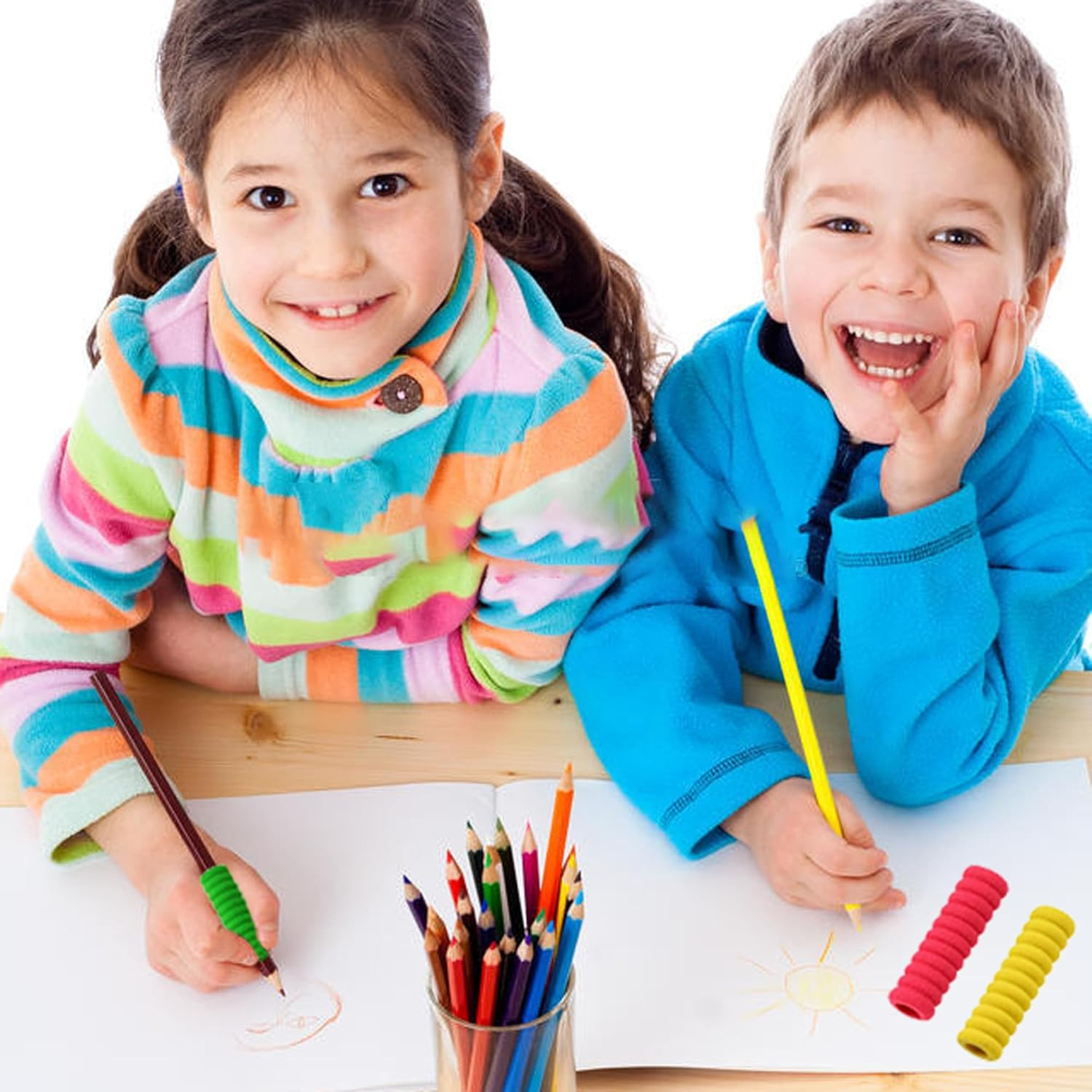 Foam Pencil Grippers,30 Pieces Foam Pencil Grips for Kids and Adults Handwriting