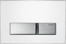 Image of Geberit Sigma50 Square Dual Flush Plate - Brushed/chrome