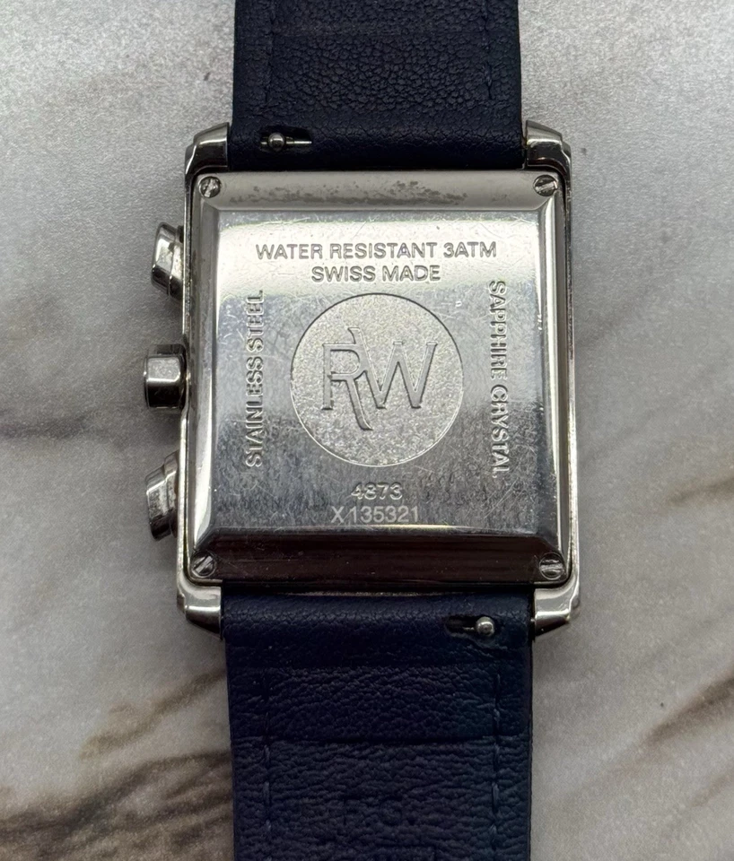 Raymond Weil 4873 esfera blanca correa de cuero azul Foto 2 de 2