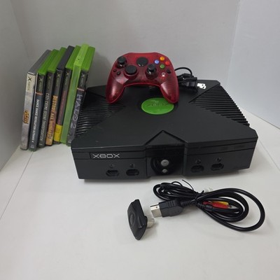 Original Microsoft Xbox Console Bundle Controller, Cords, Receiver + 7 Games