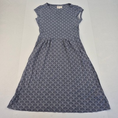Mountain Warehouse Kleid 10 Blau Damen Baumwollmischung Geometrisches Muster Midi