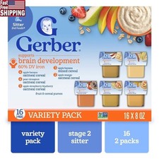 Stage 2 Baby Food Variety Pack 6 Months Fruit Cereal Puree 11 Nutrients New