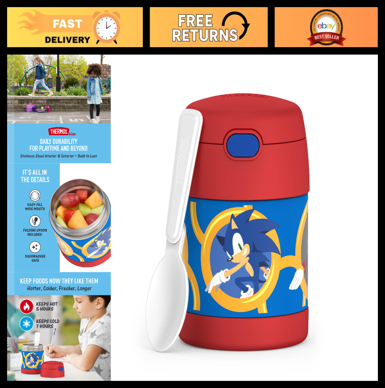 10oz Stainless Steel Insulated Kids Food Jar