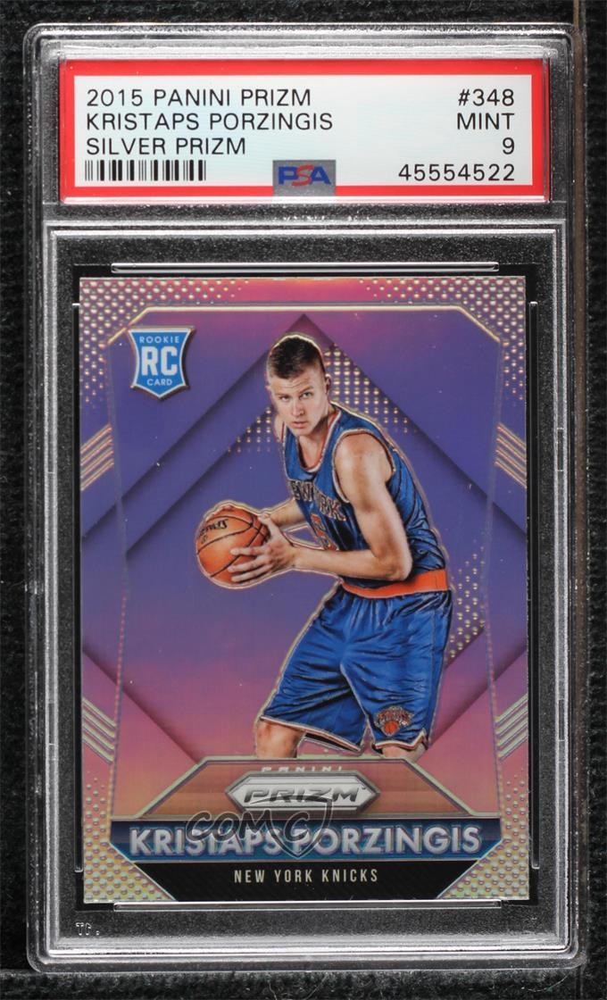 2015-16 Panini Prizm Rookies Silver Kristaps Porzingis #348 PSA 9 MINT k7n