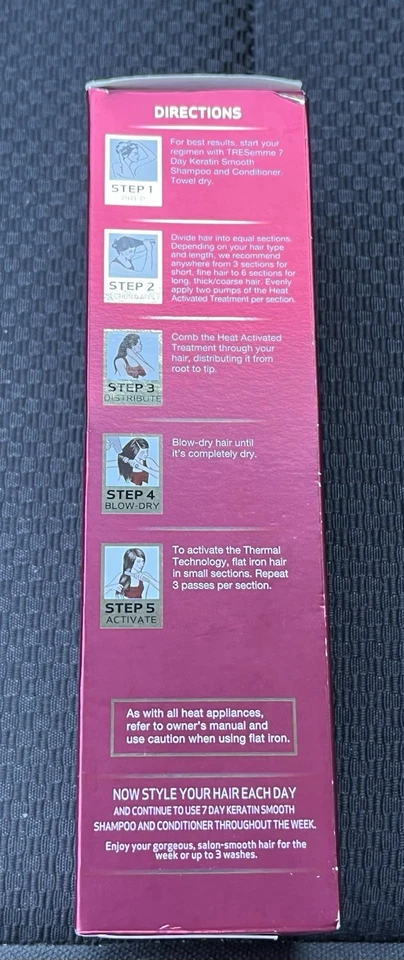 Tresemme Expert Кератин Гладкий 7 Дней Тепловая Активировка Лечение 3 Унции Новый в Коробке - Изображение 4 из 4