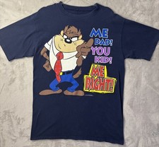 Vintage 1994 Taz Tasmanian Devil T Shirt Navy Looney Tunes Dad Graphic Men Large