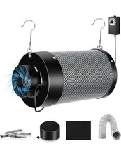 4 Inch Carbon Filter Inline Duct Fan Combo Speed Control Grow Tent Odor Control
