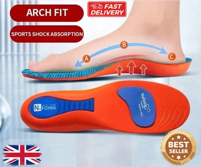 BOOTS Orthotic Insoles For Arch Support Plantar Fasciitis Flat Feet Gel Heel Back Pain