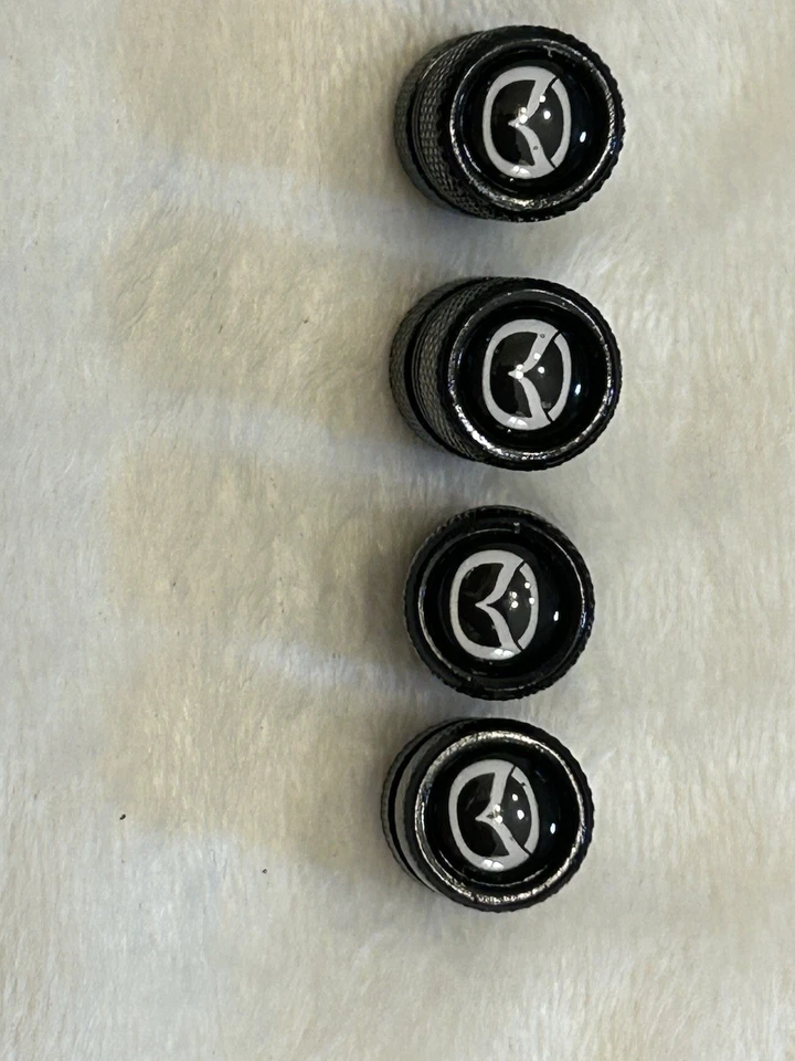 Mazda Leather Keychain And Set Of 4 Valve Stem Caps - Image 2 of 4