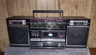 Vintage Sanyo M9712 Boombox Portable AM/FM Stereo Radio Cassette Recorder, WORKS