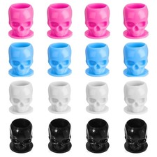 Disposable Tattoo Ink Cups with Base, 60Pcs/Set Skull Design Caps, 4...