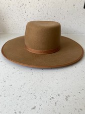LACK OF COLOR Brown 100% Wool Wide Brim Hat Size 57cm
