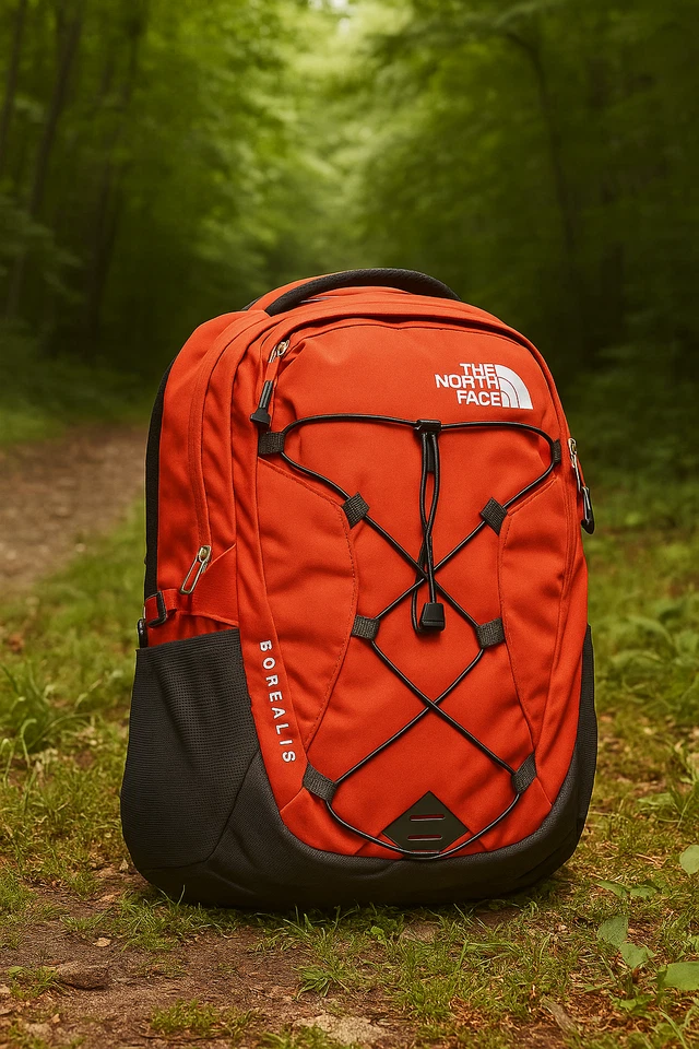 Mochila clásica para mujer The North Face Borealis roja negra 27L mochila para computadora portátil Foto 3 de 3