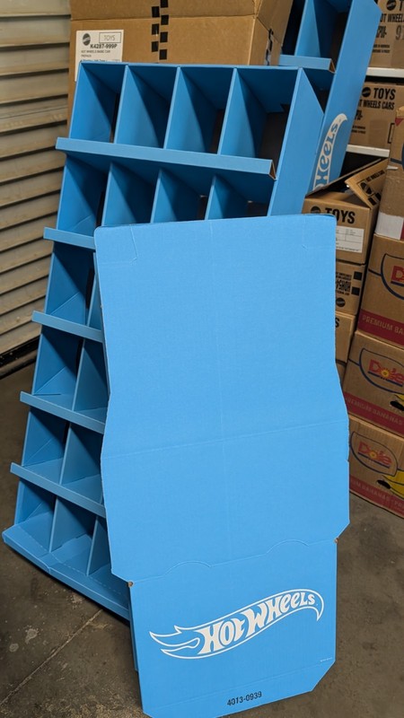 New Hot Wheels 144 Car Factory Shipper Box Display only Blue Cardboard no cars.