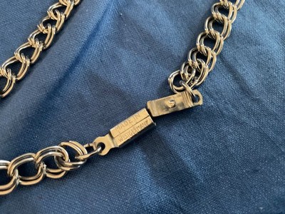 VTG  53  Necklace  made in W Germany Parallel Curb Chain VERY LONG CHAIN!