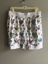 Jeremy Scott Adidas White JS Monogram Graffiti Skirt Urban Designer Streetwear