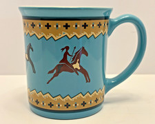 Taza de café Pendleton celebra el caballo nativo americano turquesa azul azulado