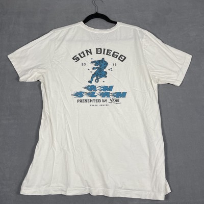 Vans Sun Diego T shirt 2019 AM SLAM Off the Wall XL White T San Diego Surf Skate