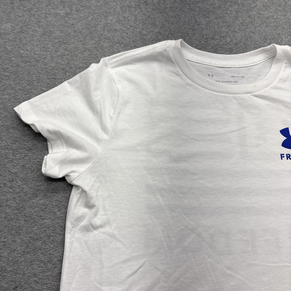 Under Armour рубашка женщин маленький крышка рукав белый свободы флаг графический логотип - Изображение 3 из 4