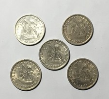 Lot 5 Coin Portugal 2.50 escudos 1975 1980 1981 1984 1985