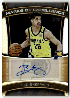 Topps NBA Flagship 2025 No. ME-BS Ben Sheppard Marks of Excellence Auto