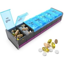 Extra Large Pill Organizer- XXL Pill Box 7 Day - Weekly Pill Organizer with A...