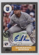 2022 Series 2 1987 Topps Baseball Black /199 Emmanuel Rivera #87BA-ER Auto 0rd2