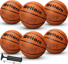 Rubber Training Basketball with Pump Street Ball Made for Teens Adults Indoor an